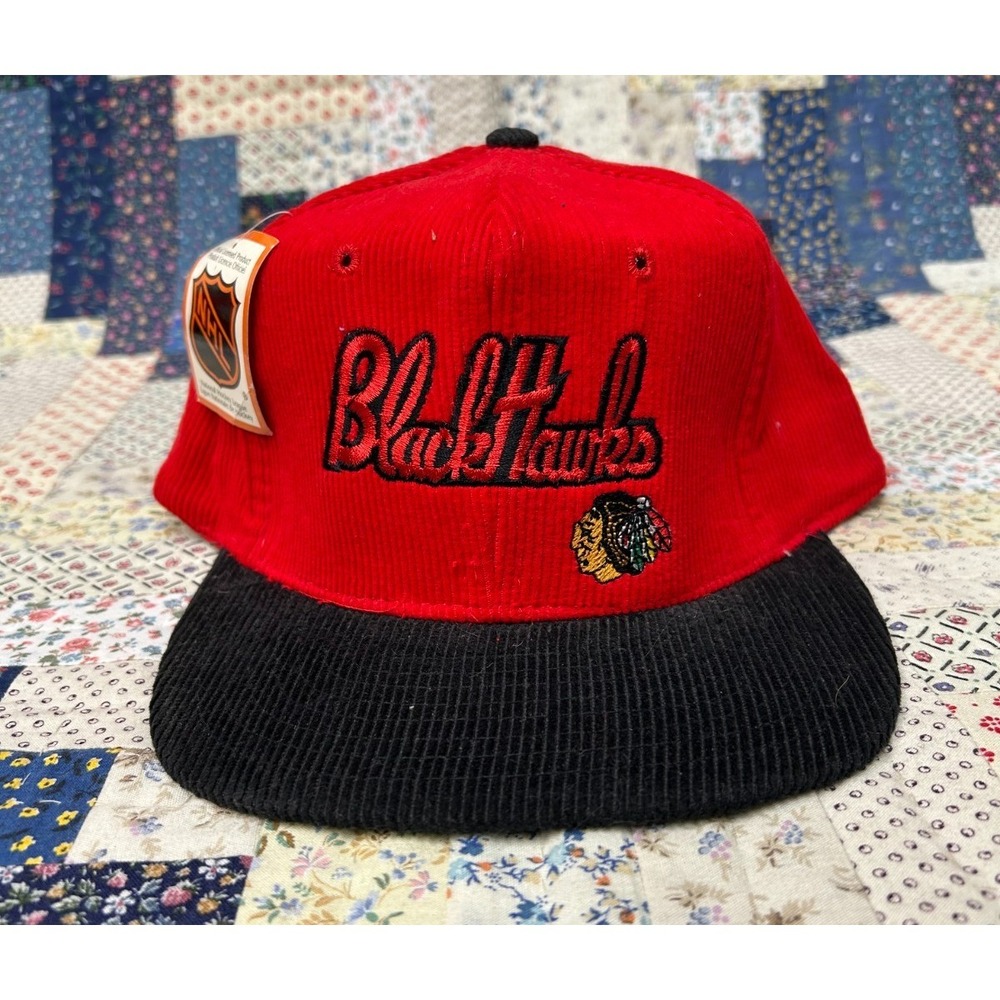Vintage Chicago Blackhawks Pro Star corduroy‎ red, NWT 90s Vintage NHL